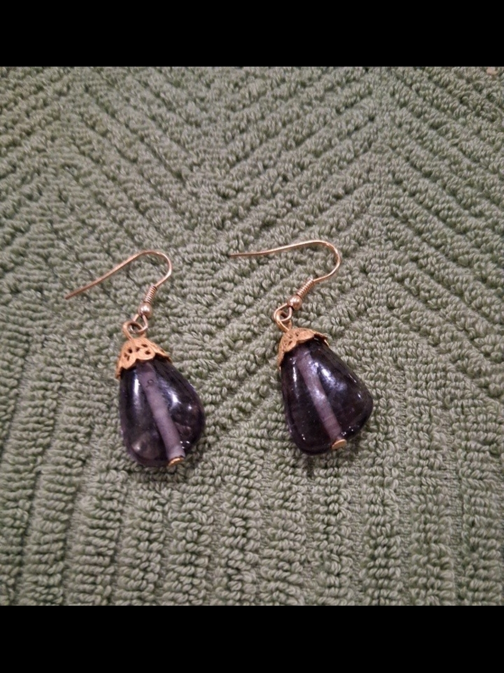 Goldtone Amethyst Earrings